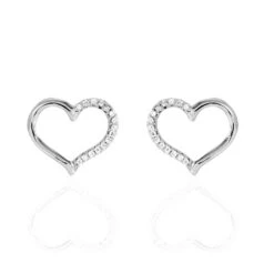 Boucles D'oreilles Puces Salona Argent Blanc Oxyde De Zirconium