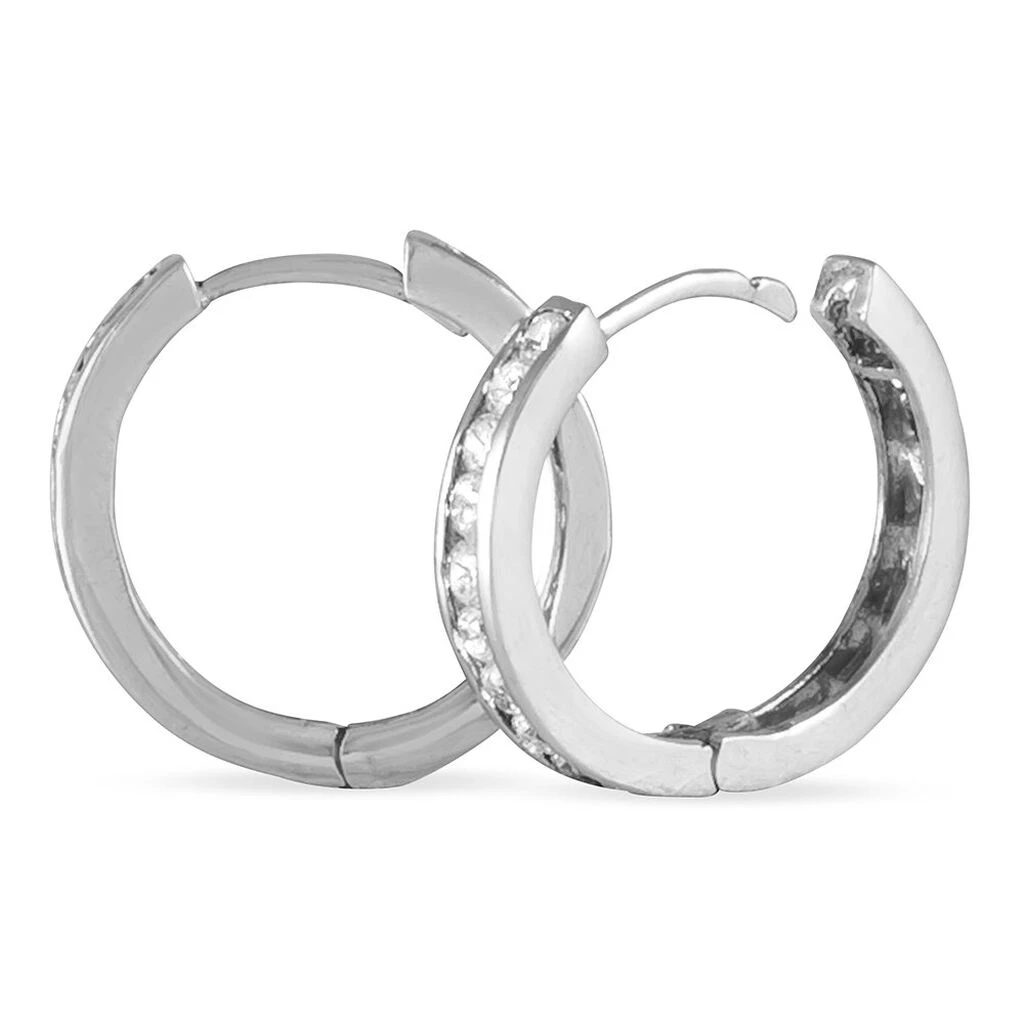 Créoles Calissa Argent Blanc Oxyde De Zirconium 4 Créoles Calissa Argent Blanc Oxyde De Zirconium – Image 4