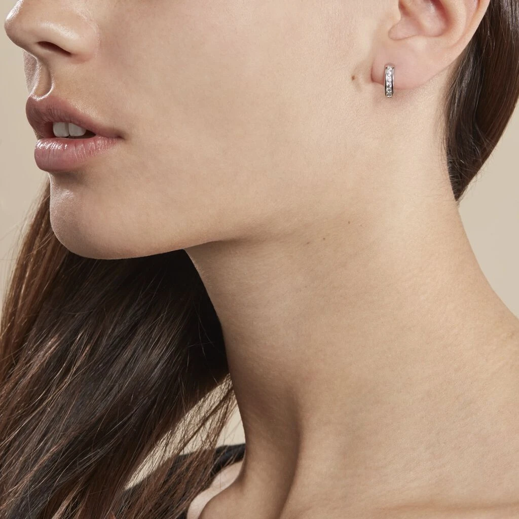 Créoles Tuna Rondes Argent Blanc Oxyde De Zirconium 4 Créoles Tuna Rondes Argent Blanc Oxyde De Zirconium – Image 4