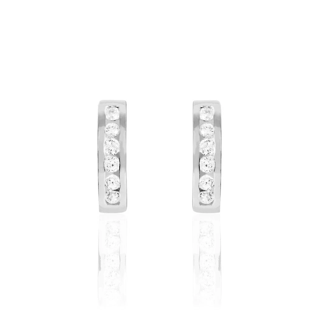 Créoles Tuna Rondes Argent Blanc Oxyde De Zirconium 2 Créoles Tuna Rondes Argent Blanc Oxyde De Zirconium – Image 2