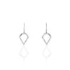 Boucles D'oreilles Pendantes Meridith Argent Blanc Oxyde De Zirconium