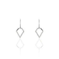 Boucles D'oreilles Pendantes Meridith Argent Blanc Oxyde De Zirconium