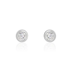 Boucles D'oreilles Pendantes Abha Argent Blanc Oxyde De Zirconium