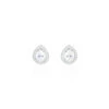 Boucles D'oreilles Puces Pilar Argent Blanc Oxyde De Zirconium