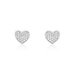 Boucles D'oreilles Puces Esperanza Argent Blanc Oxyde De Zirconium