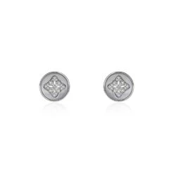 Boucles D'oreilles Puces Alexine Argent Blanc Oxyde De Zirconium