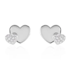 Boucles D'oreilles Puces Flamen Argent Blanc Oxyde De Zirconium