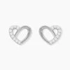 Boucles D'oreilles Puces Dorthea Argent Blanc Oxyde De Zirconium