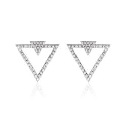 Boucles D'oreilles Pendantes Sauge Argent Blanc Oxyde