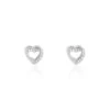 Boucles D'oreilles Puces Argent Blanc Centondis Oxydes De Zirconium