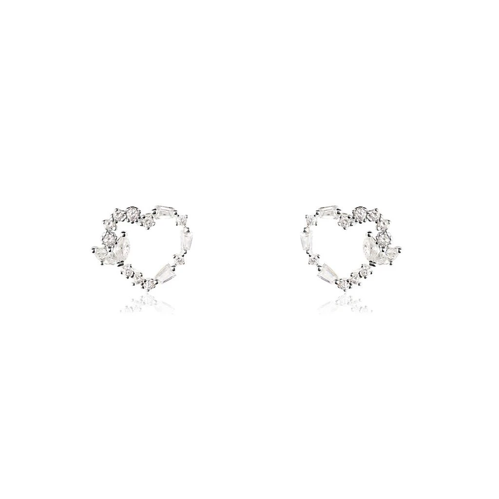 Boucles D'oreilles Puces Argent Blanc Valerijs Oxydes De Zirconium 1 Boucles D'oreilles Puces Argent Blanc Valerijs Oxydes De Zirconium