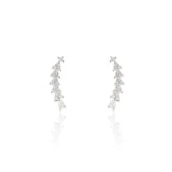 Boucles D'oreilles Puces Argent Blanc Rê Oxydes De Zirconium