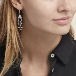 Boucles D'oreilles Pendantes Argent Blanc Wilford Oxyde -Histoire d'Or FAOFBZW1V1 model0