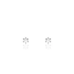 Boucles D'oreilles Puces Allison Argent Blanc Oxyde De Zirconium