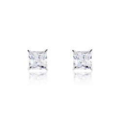 Boucles D'oreilles Puces Alys Argent Blanc Oxyde De Zirconium