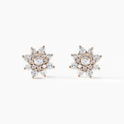 Boucles D'oreilles Puces Lorraine Argent Rose Oxyde De Zirconium