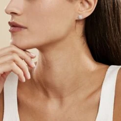 Boucles D'oreilles Puces Lorraine Argent Rose Oxyde De Zirconium -Histoire d'Or FAOFRZW403 model0