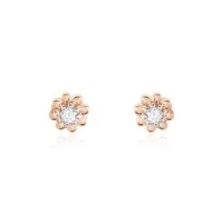 Boucles D'oreilles Puces Argent Rose Donella Oxyde De Zirconium