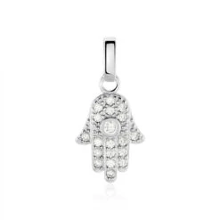 Pendentif Amelot Argent Blanc Oxyde De Zirconium