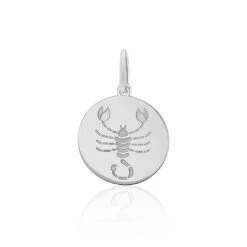 Pendentif Zodiaque Rond Argent Blanc