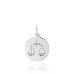Pendentif Zodiaque Rond Argent Blanc