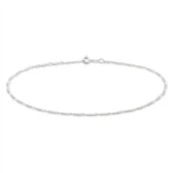 Chaîne De Cheville Cleona Maille Alternee 1/3 Argent Blanc
