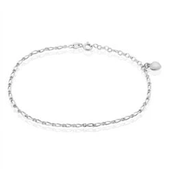 Chaîne De Cheville Laurelyn Maille Alternee 1/1 Argent Blanc