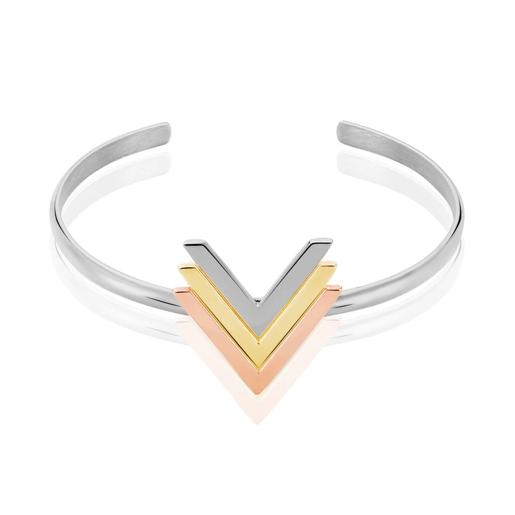 Bracelet Jonc Olivia Acier Tricolore 1 Bracelet Jonc Olivia Acier Tricolore