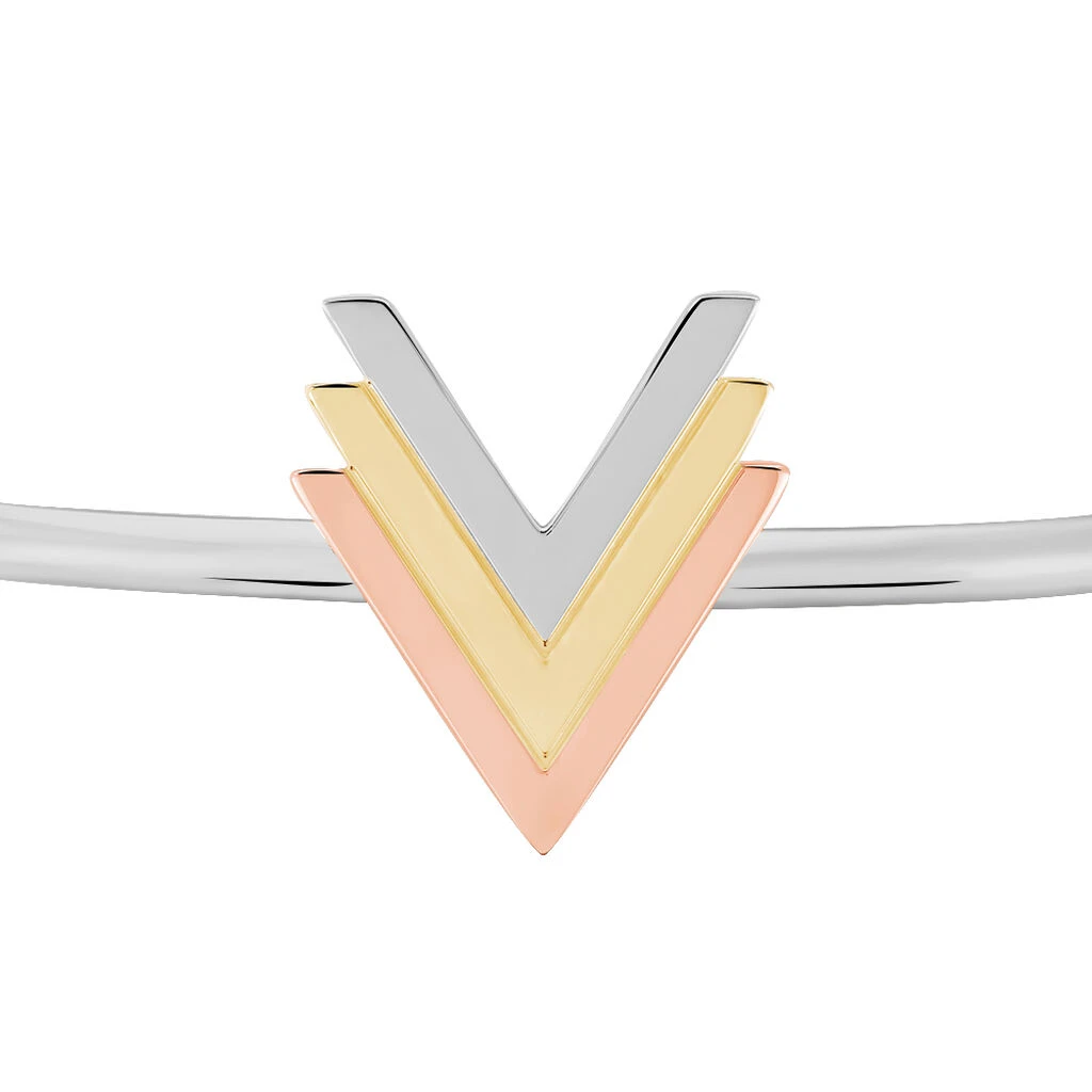 Bracelet Jonc Olivia Acier Tricolore 2 Bracelet Jonc Olivia Acier Tricolore – Image 2