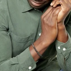 Bracelet Acier Hugueso Agates Noires -Histoire d'Or FIBHBFN002 model2