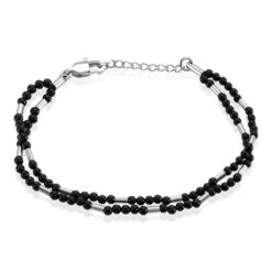 Bracelet Acier Blanc Augusto Agate