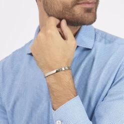 Bracelet Identité Isidore Acier Blanc -Histoire d'Or FIBHBW0019 model0