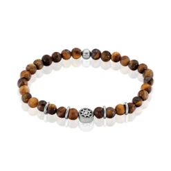 Bracelet Houria Acier Blanc Pierre De Synthese Et Olivine