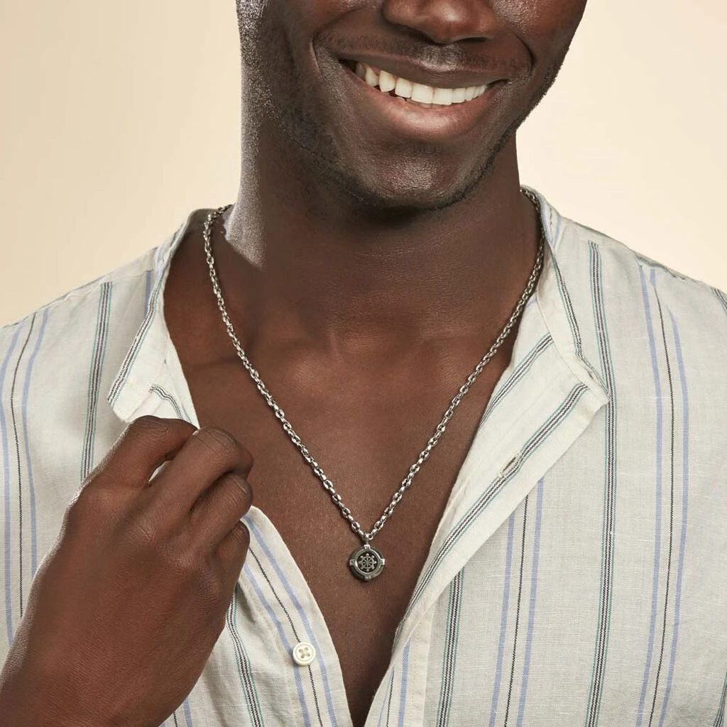 Collier Acier Blanc Kyliann 3 Collier Acier Blanc Kyliann – Image 3