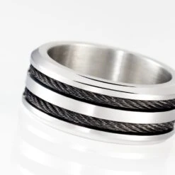 Bague Men's Steel Acier Blanc -Histoire d'Or FIDHBW0042 view3