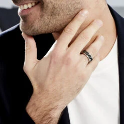 Bague Gaston Acier Blanc 11 Bague Gaston Acier Blanc -Histoire d'Or FIDHBW0311 model0