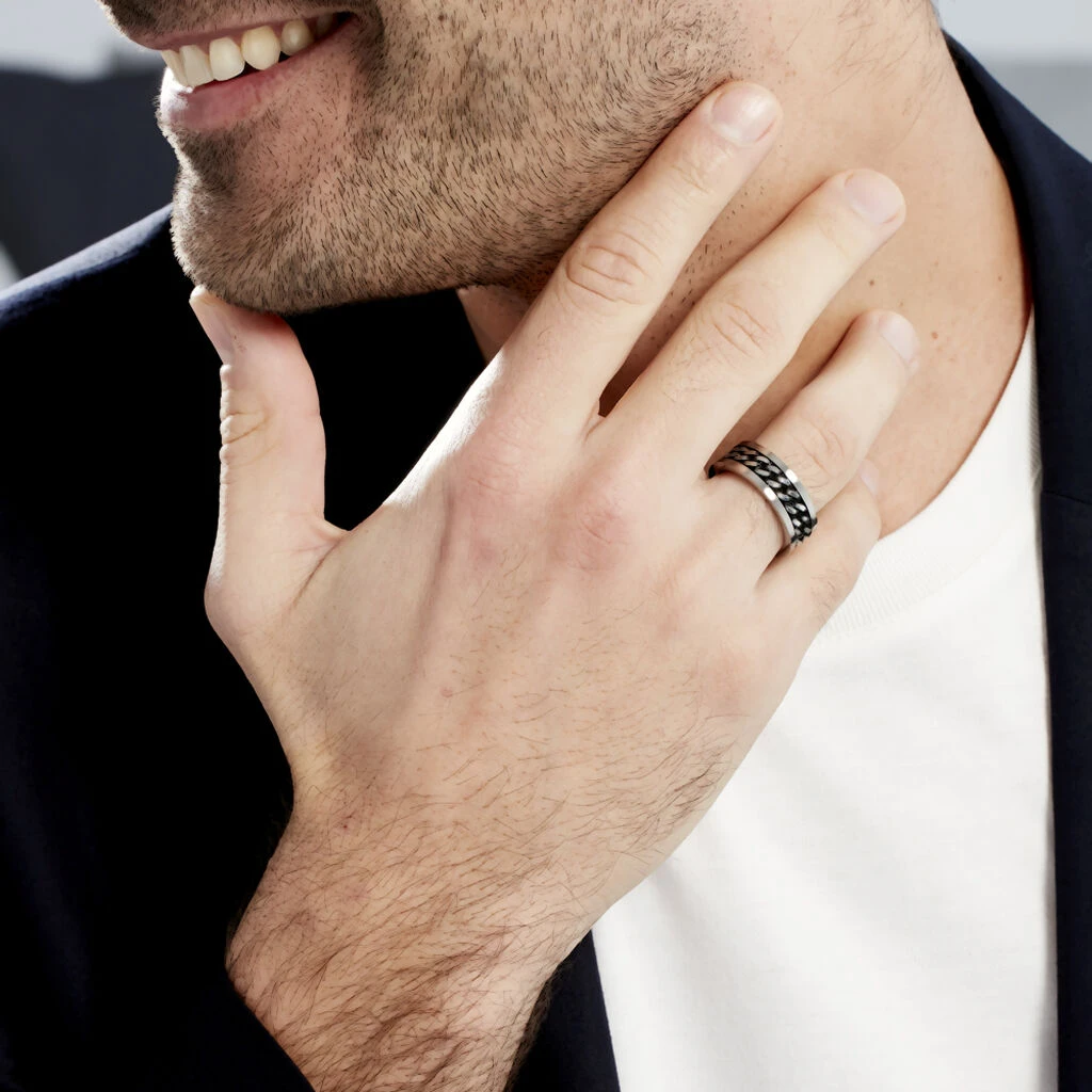 Bague Gaston Acier Blanc 5 Bague Gaston Acier Blanc – Image 5