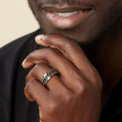 Bague Gaston Acier Blanc 13 Bague Gaston Acier Blanc -Histoire d'Or FIDHBW0311 model2