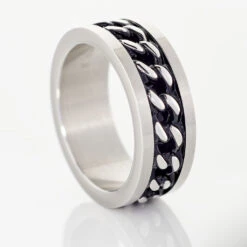 Bague Gaston Acier Blanc 10 Bague Gaston Acier Blanc -Histoire d'Or FIDHBW0311 view3