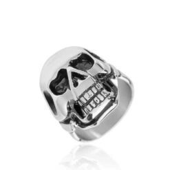 Bague Acier Blanc Et Noir Valentik