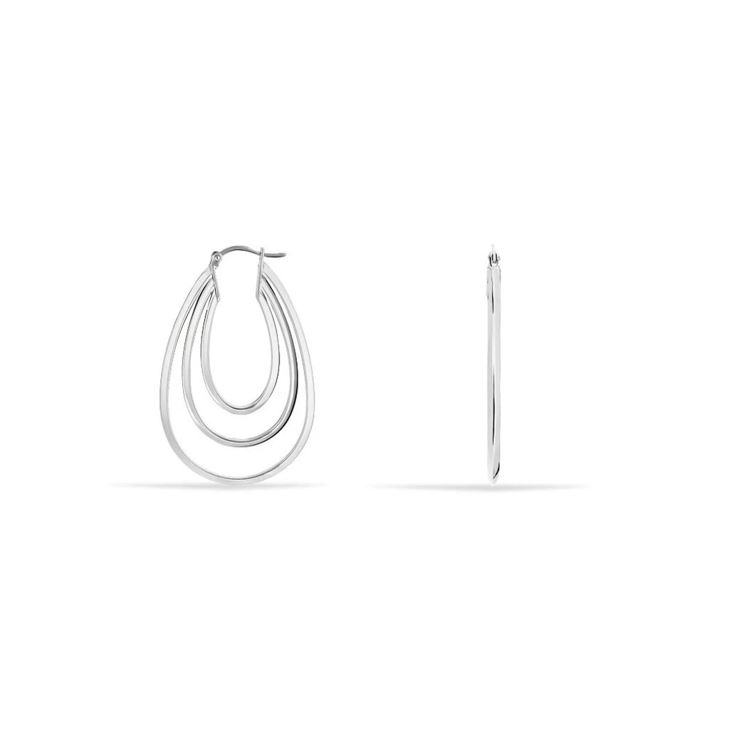 Créoles Aglae Acier Blanc 3 Créoles Aglae Acier Blanc – Image 3