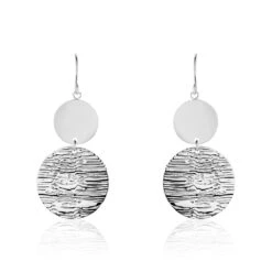 Boucles D'oreilles Pendantes Acier Blanc Stellaire
