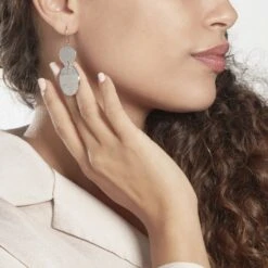 Boucles D'oreilles Pendantes Acier Blanc Stellaire -Histoire d'Or FIOFBW0328 model0