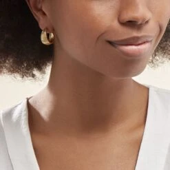 Demi Créoles Acier Doré Gaudence -Histoire d'Or FIOFJW0114 model0