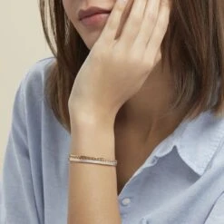 Bracelet Jonc Zoila Plaqué Or Pierre De Synthese Et Oxyde -Histoire d'Or FQBFJZW278 model0