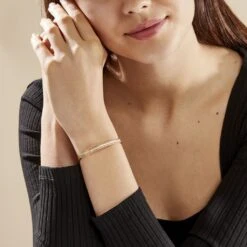 Bracelet Jonc Marie-baptistine Plaqué Or Jaune Oxyde De Zirconium -Histoire d'Or FQBFJZW331 model0