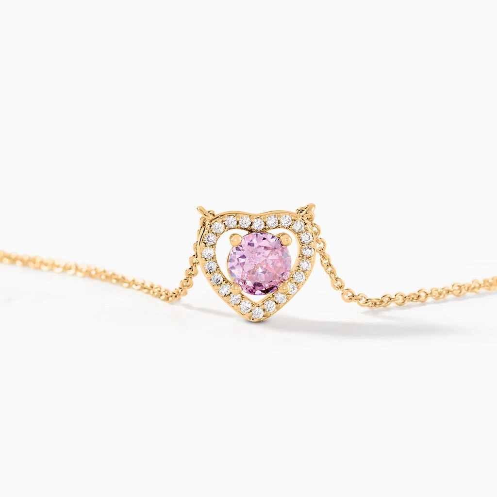 Collier Plaqué Or Jaune Alais Oxyde De Zirconium 2 Collier Plaqué Or Jaune Alais Oxyde De Zirconium – Image 2