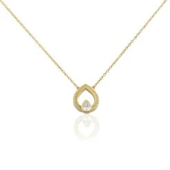 Collier Plaqué Or Lame Oxyde De Zirconium