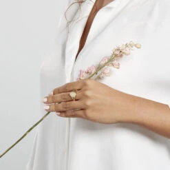 Chevalière Gwennen Plaqué Or Oxyde De Zirconium -Histoire d'Or FQDFJZW554 model0