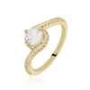 Bague Joisse Plaqué Or Oxyde De Zirconium